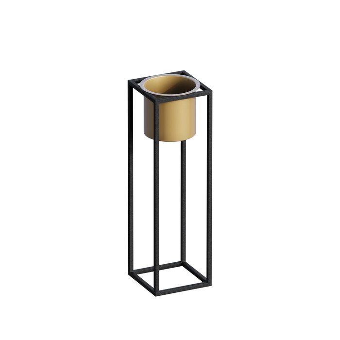 Aberto Design Maceta Decorativa GED-023-A Negro y Dorado Aberto Design Maceta Decorativa GED-023-A Negro y Dorado